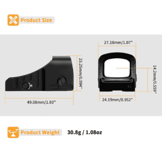 GLOCK MOS MULTI-RETICLE RED DOT SIGHT - LOWER 1/3 CO-WITNESS