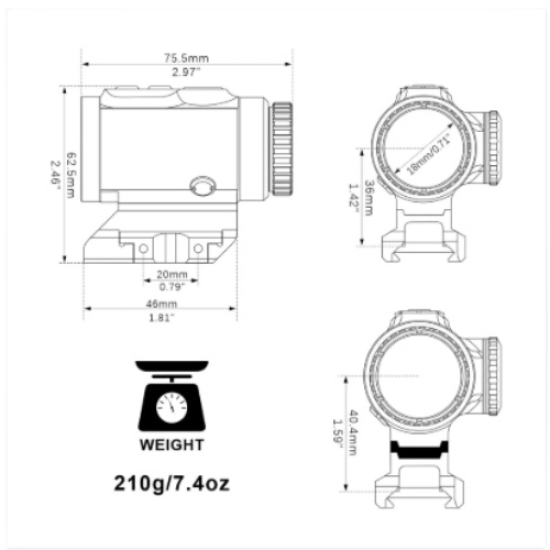 3X PRISM SCOPE PS N2 WITH BDC RETICLE